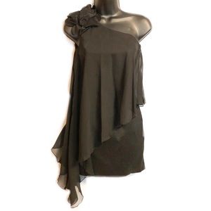 Jessica McClintock One Shoulder Little Black Dress